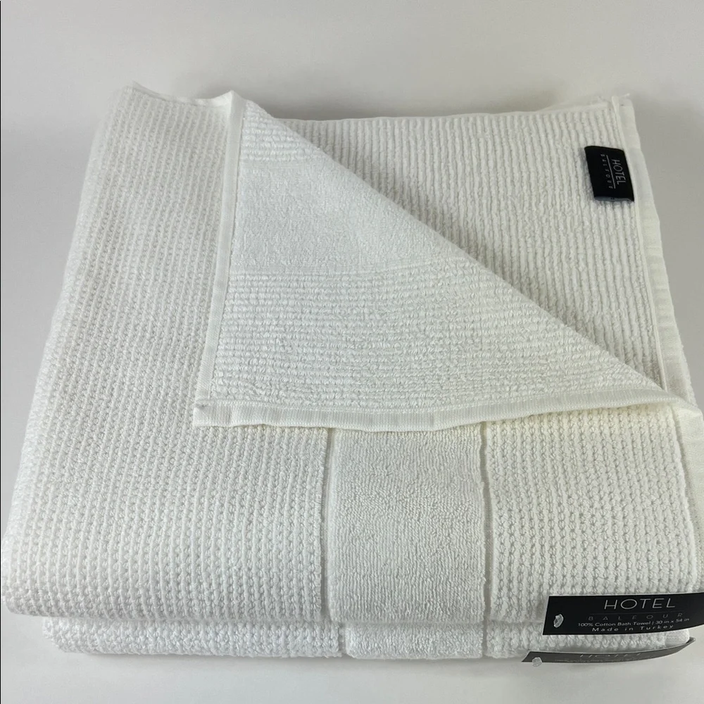 Hotel Balfour Classic Off White Bath Towel Set 100% Turkish Cotton 2 pc NEW